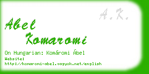 abel komaromi business card